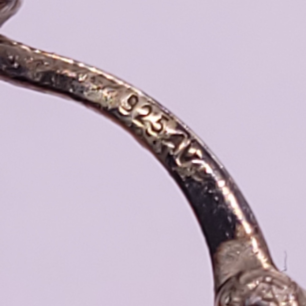 Argento Vivo AV 925 Sterling Silver Textured Oval Hoop Earrings 9.18g - Picture 7 of 8